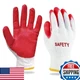 Stix-On Safety Non-Slip 200 Pairs Red Latex Cotton Multi-Purpose Work Gloves-