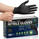 Black Nitrile Disposable Gloves, Food Safe, Powder~Free, Small, 100 Count