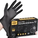 TitanFlex Heavy-Duty Black Disposable Nitrile Gloves, Box of 100, 6-mil, Full...