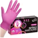 Stylish Powder-Free Nitrile Gloves - 3-Mil Fuchsia Disposable Gloves, 100 Count