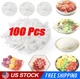 100Pcs Food Cover Disposable Plastic Wrap Elastic Food Covers For Fruit Bowl Cup
