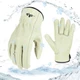 Vgo... 1 Pair 32 Lined Pigskin Leather Work And Driver Gloves For Heavy Duty