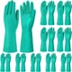 Potchen 20 Pairs Chemical Resistant Heavy Duty Thick Nitrile Gloves Bulk Small S
