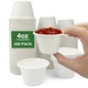 CAMKYDE 4 oz Disposable Bagasse Fiber Souffle Cups 200pk, 100 Natural