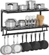 Pot Rack, Wall Mounted Pan Holder, 2-Tier Pot and Pan Organizer, Pot Hanger with
