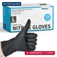 Borje Nitrile Gloves Large, 100 Count Disposable Gloves, Black, Latex-Free Powde