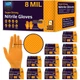 Inspire Heavy Duty Orange Nitrile Gloves Ultra 8 Mil Diamond Textured Grip