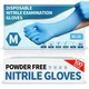 Medguy Powder-Free Nitrile Exam Gloves, 4.5 Mil, 100 Medium, Medium (Blue) 