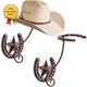 Cowboy Hat Rack for Wall Rustic Metal Cowboy Hat Holder 2 Pack Hat Hanger