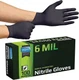 Inspire Black Nitrile Gloves 6 Mil Heavy Duty Disposable Latex Free 100 Pack