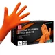 Heavy Duty Nitrile Disposable Gloves, 8-Mil Orange, Raised Diamond Texture, 100