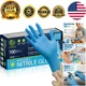 Disposable Blue Nitrile Gloves, Powder-Free & Waterproof for Cooking - 100 Pack