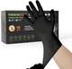 TREEGO 6 Mil Black Nitrile Gloves &ndash; Medical Grade Heavy Duty Disposable Large 
