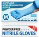 Medical Blue Nitrile Disposable Exam Gloves, 4.5 Mil 100 Pcs Powder-Free Latex-F