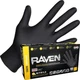 SAS Safety 66518 Raven Powder-Free Disposable Black Nitrile 6 Mil Gloves, Large,