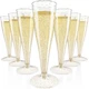 Plastic Champagne Flutes 100 Pack 4.5 oz Gold Glitter Disposable JOLLY CHEF