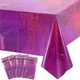 4 Pack Iridescence Plastic Tablecloths Shiny Disposable Laser Rectangle Table...