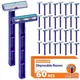 Twin Blade Disposable Razors 60 Pack Men Women Stainless Steel Blue