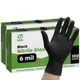 Comfy Package 200 Black Nitrile Gloves 6mil Large Heavy Duty Powder-Free