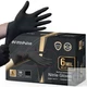 6 Mil Black Nitrile Gloves Large, Heavy-Duty Disposable Gloves for Mechanics,