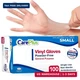 CARE PLUS Latex-Free Vinyl Gloves Clear Small Size 100 Count | Heavy Duty, Non-S