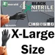 100 Count SIZE X-LARGE Powder-Free Nitrile Gloves, 4 Mil, Food Grade, Disposable