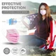 [Pink] 100 Pcs Disposable Face Masks 3-Ply Non Medical Surgical Earloop Cover