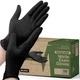 [150 Count] Medium Biodegradable Gloves - Black Nitrile Disposable Gloves - M...