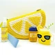 Bath & Body Works Lemon Wristlet Bag + Lemonade Pocketbac Holder + 2 sanitizers