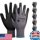 Manusage Safety Work Gloves For Men And Women Microfoam Nitrile Touchscreen