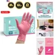 Pink Nitrile Disposable Gloves - Latex & Rubber Free, Non-Sterile Powder Free...