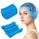 100 pcs Disposable Hair Net Non-Woven Head Bouffant Hair Cap 21" BLUE