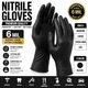 6 Mil Black Nitrile Gloves Disposable Heavy Duty Powder Free Latex Free S-2XL