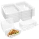  Disposable Sturdy Plastic Hinged Food Containers with Clear Lids (Pack) 40