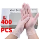 400 Pcs Vinyl Clear Durable Cleaning Hand Gloves Powder Latex Free Rubber Gloves