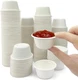 CAMKYDE 2 oz Disposable Bagasse Fiber Souffle Cups 100pk, 100% Natural 