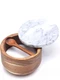 KITCHENDAO Large Acacia Salt Cellar Box Bowl with Built-in Spoon and Marble Lid,