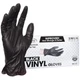 Forpro Disposable Vinyl Gloves, Black, Industrial Grade, Powder-Free, Latex-Free