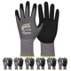 Loccef Work Gloves Microfoam Nitrile Coated-6 Pairsseamless Knit Nylon