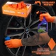 8 Mil Disposable Nitrile Rubber Gloves 100 Count Orange Medium