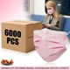 6000Pcs [Case of 60 Boxes] - Pink 3-Ply Disposable Face Mask Protective Cover
