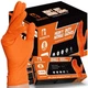 Industrial Orange Nitrile Gloves &ndash; Disposable Rubber Gloves 8 Mil &ndash; Raised Di...