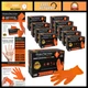 8 Mil Orange Nitrile Disposable Gloves - 10 Boxes of 100, Large, Latex-Free, Pow