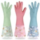Yiomxhi Household Cleaning Gloves 3 Pairs Reusable Dishwashing Gloves Latex F...