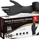 Schneider Black Nitrile Exam Gloves, XL, 5 Mil Disposable X-Large,