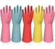Orerered Rubber Cleaning Gloves 5 Pairs Kitchen Dishwashing Medium, 5 Color