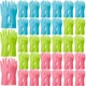 36 Pairs Blue Rubber Reusable Gloves Long Household Dishwashing Gloves Kitche...