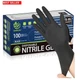 Black Nitrile Gloves, Food Safe Disposable Gloves Latex Free, Rubber Gloves P...