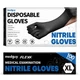 Medguy Black Nitrile Disposable Gloves, 4.5 Mil X-Large, X-large (Black) 