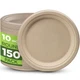 100% Compostable Paper Plates Heavy Duty -150 Pack Biodegradable Disposable P...